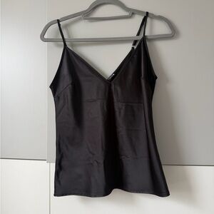 Zara Sleek Black Satin Camisole